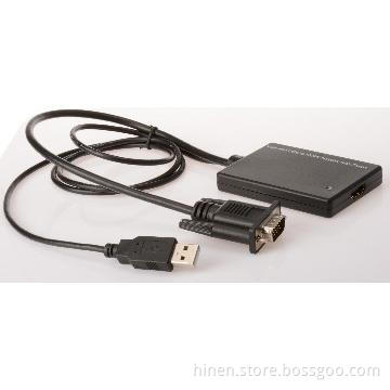VGA and USB to HDMI Adapter with Pigtail